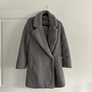 Vegan Sherpa Coat XS Gray from NOIZE